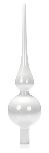 com-four® Weihnachtsbaumspitze glänzend - Christbaumspitze aus echtem Glas für Weihnachten - Tannenbaumspitze für den Christbaum, 28 cm von com-four