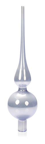 com-four® Weihnachtsbaumspitze glänzend - Christbaumspitze aus echtem Glas für Weihnachten - Tannenbaumspitze für den Christbaum, 28 cm von com-four