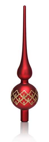 com-four® Weihnachtsbaumspitze matt - Christbaumspitze aus echtem Glas für Weihnachten - Tannenbaumspitze für den Christbaum, 28 cm von com-four