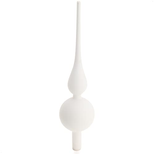 com-four® Weihnachtsbaumspitze matt - Christbaumspitze aus echtem Glas für Weihnachten - Tannenbaumspitze für den Christbaum, 28 cm von com-four