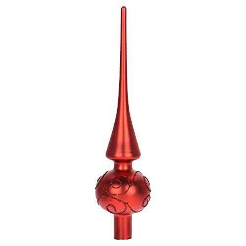 com-four® Weihnachtsbaumspitze matt - Christbaumspitze aus echtem Glas für Weihnachten - Tannenbaumspitze für den Christbaum von com-four