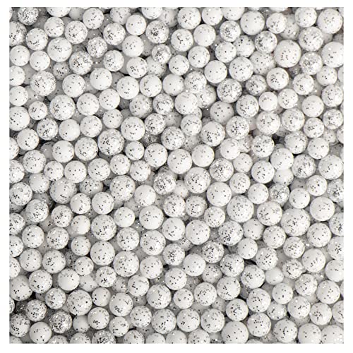 com-four® Weihnachtsdeko - wunderschöner Kunstschnee für Weihnachten - Schneeball als Verzierung für Tisch, Tür und Fenster (silberfarben - klein) von com-four