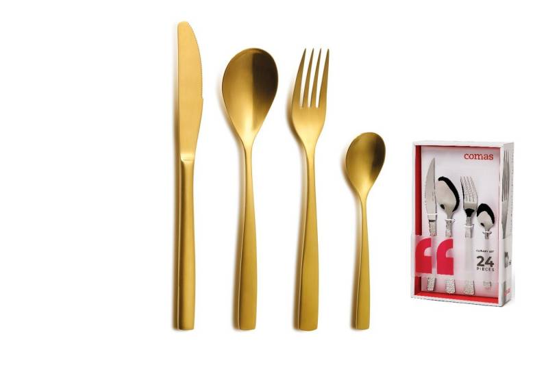 comas Besteck-Set Besteckset Gold Comas 24 Stk., Edelstahl 18/10 von comas