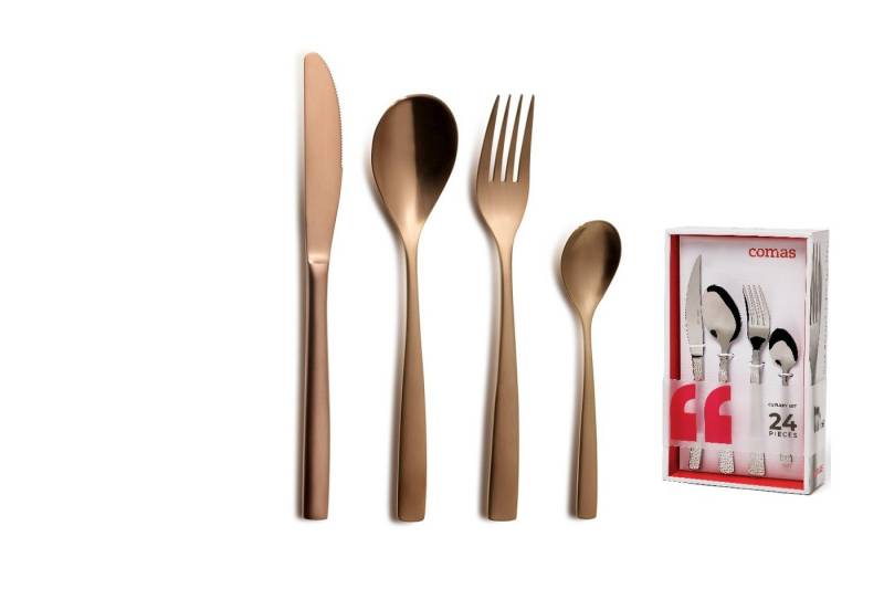 comas Besteck-Set COMAS 24 STÜCK BCN SATIN COPPER, Edelstahl 18/10 von comas