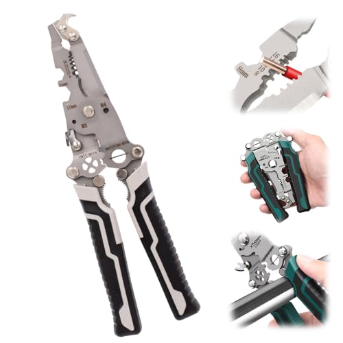 Abisolierzange,18 in 1 Faltbar Abisolierzange Automatisch mit Selbsteinstellenden Backen,für elektroinstallation (#02) von comeenm