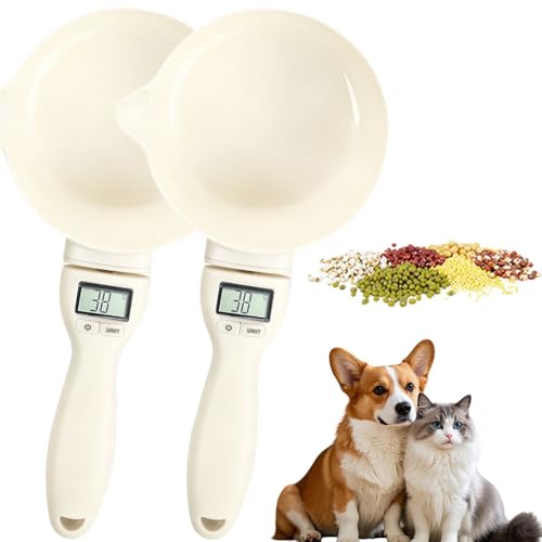 comepew Digitale Löffelwaage, 2025 Neu Löffelwaage Hundefutter, Digitale Küchenwaage mit LCD Display 1g Genauigkeit 3-800g Tierfutter-Messschaufel Abnehmbaren Löffelwaage Küchenhelfer für Gewürze (2) von comepew