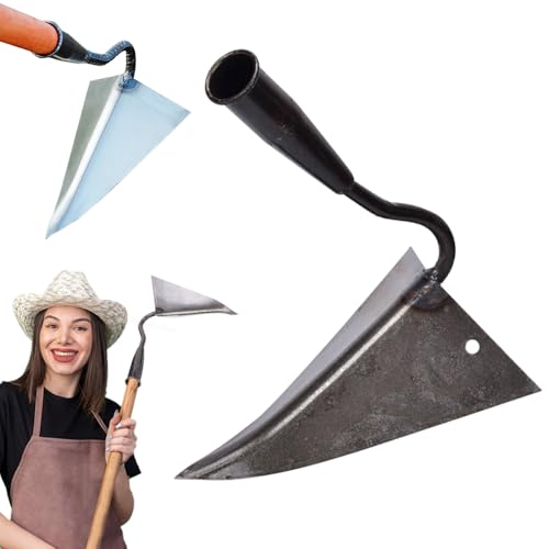 Dreieckige Gartenhacke, 2025 Neu Triangle Hoe Garden Tool, Unkrauthacke zum Lockern 30cm Stainless Steel Pflanzhacke Robuste Garten Handwerkzeuge zum lüften lockern und jäten des Bodens (Schwarz) von comepew