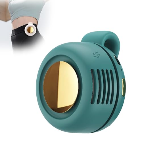 Mini Ventilator, 2025 Neu Leiser Mini-Ventilator Ohne Flügel, Hüftventilator Mit Klipp-Funktion mit 3 Einstellbaren Windgeschwindigkeiten Persönlicher Ventilator für Reisen, Sport, Outdoor (Grün) von comepew