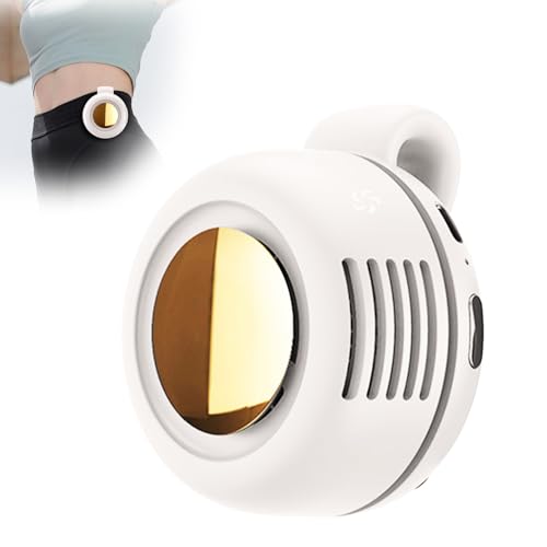Mini Ventilator, 2025 Neu Leiser Mini-Ventilator Ohne Flügel, Hüftventilator Mit Klipp-Funktion mit 3 Einstellbaren Windgeschwindigkeiten Persönlicher Ventilator für Reisen, Sport, Outdoor (Weiß) von comepew