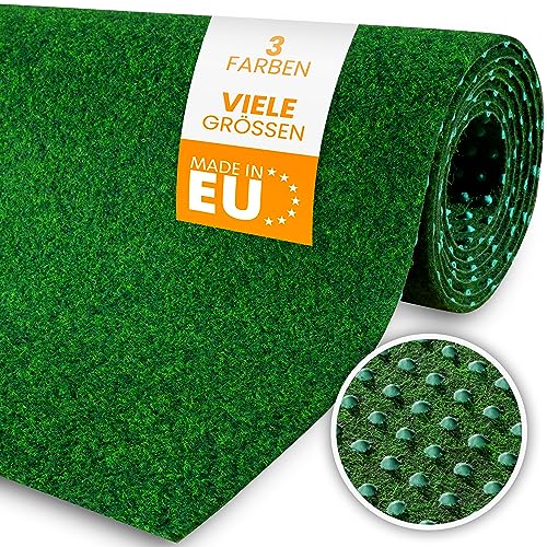 Hochwertiger Kunstrasen Balkon Teppich (Grün, 200x200) - Rasenteppich wasserfest & wetterfest - Kunstrasenteppich mit Noppen als Meterware für Outdoor & Indoor - Idealer Bodenbelag für den Balkon von comflor