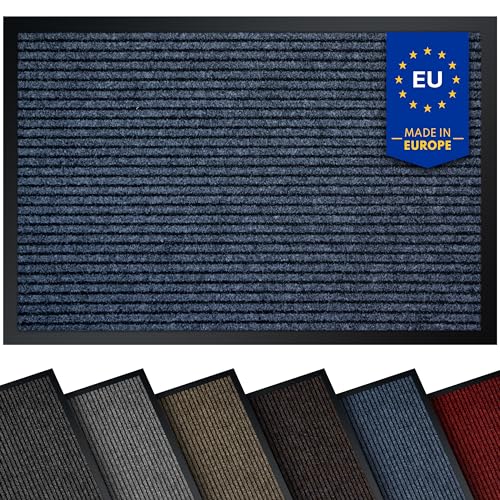 comflor Hochwertige Fußmatte Blau 40x60 groß für Innen & Außen - Schmutzfangmatte rutschfest, waschbar & wetterfest - Fussmatte für Eingangsbereich & Aussenbereich - Läufer Flur dünn von comflor