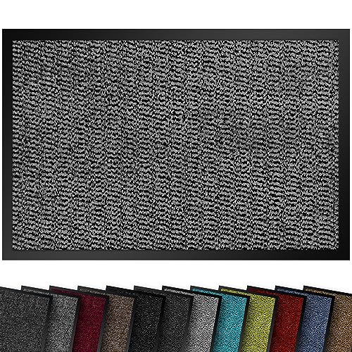 comflor Hochwertige Fußmatte Hellgrau-Schwarz 40x60 groß für Innen & Außen - Schmutzfangmatte rutschfest, waschbar & wetterfest - Fussmatte für Eingangsbereich & Aussenbereich - Läufer Flur dünn comflor Hochwertige Fußmatte Hellgrau-Schwarz 40x60 groß für Innen & Außen - Schmutzfangmatte rutschfest, waschbar & wetterfest - Fussmatte für Eingangsbereich & Aussenbereich - Läufer Flur dünn von comflor