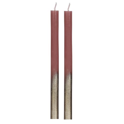 COMFORDER Stabkerzen Set, 2x Tafelkerzen mauve mit Gold, 25cm, 10 Stunden Brenndauer COMFORDER Stabkerzen Set, 2x Tafelkerzen mauve mit Gold, 25cm, 10 Stunden Brenndauer von comforder