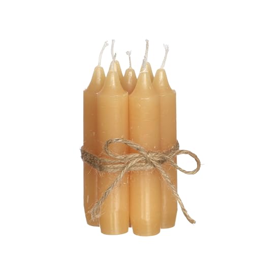 Comforder Kerzen Set (7 Stück), 11cm Stabkerzen Gelb, Tafelkerzen Einfarbig, 4+ Stunden Brenndauer von comforder