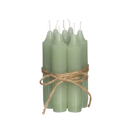 Comforder Kerzen Set (7 Stück), 11cm Stabkerzen Grün, Tafelkerzen einfarbig, 4+ Stunden Brenndauer von comforder