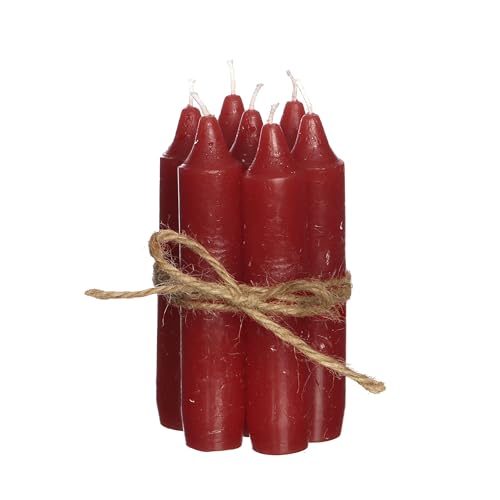 Comforder Kerzen Set (7 Stück), 11cm Stabkerzen Rot, Tafelkerzen einfarbig, 4+ Stunden Brenndauer von comforder