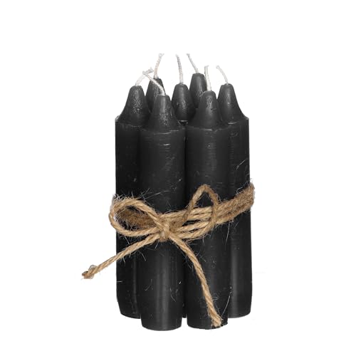 Comforder Kerzen Set (7 Stück), 11cm Stabkerzen Schwarz, Tafelkerzen Einfarbig, 4+ Stunden Brenndauer von comforder