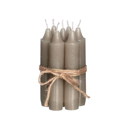 Comforder Kerzen Set (7 Stück), 11cm Stabkerzen Taupe, Tafelkerzen einfarbig, 4+ Stunden Brenndauer von comforder