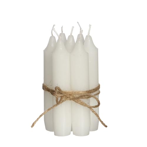 Comforder Kerzen Set (7 Stück), 11cm Stabkerzen Weiß, Tafelkerzen einfarbig, 4+ Stunden Brenndauer von comforder