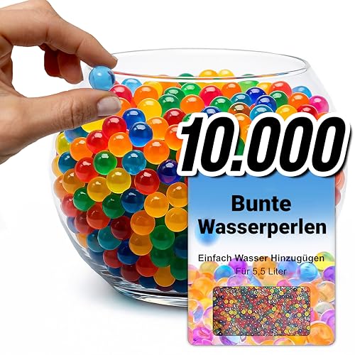 comforder – Wasserperlen für Pflanzen, Bunt Set ca. 10.000 Hydroperlen – Deko Gelperlen für Pflanzen in Vase, Gelkugeln gemischte Farbe von comforder