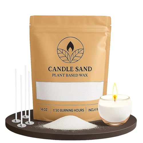 comforder Kerzensand mit Dochten, Wachsgranulat, Kerzen selber Machen Set, Pearled Candle, 400g Kerzenwachs Perlen + 4 Kerzendochte (Weiß) von comforder