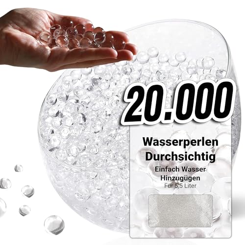 comforder – Wasserperlen durchsichtig – Deko Wasserperlen für Pflanzen in Vase, ca. 20.000 Hydroperlen, Gelkugeln transparent von comforder