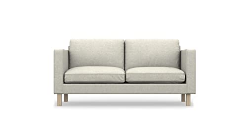 COMFORTLY 2-Sitzer-Sofa-Schonbezug, handgefertigt, kompatibel mit Karlstad-Couch, nur Bezüge (strapazierfähig, cremefarben) von comfortly