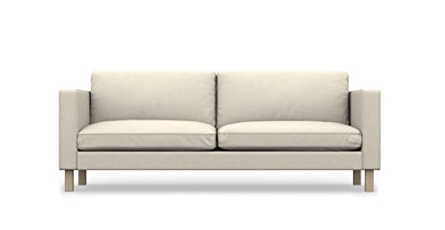 COMFORTLY 3-Sitzer-Sofa-Schonbezug, handgefertigt, kompatibel mit Karlstad-Couch, nur Bezüge (Krone – elfenbeinfarben) von comfortly