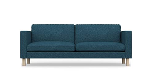 COMFORTLY 3-Sitzer-Sofa-Schonbezug, handgefertigt, kompatibel mit Karlstad-Couch, nur Bezüge (strapazierfähig, blau) von comfortly