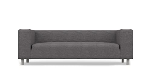 COMFORTLY Ersatz-Sofa-Schonbezug für 4-Sitzer, handgefertigt, kompatibel mit Klippan-Couch, nur Bezüge – (Krone – Dunkelgrau) von comfortly