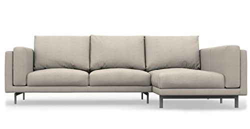 NOCKEBY 2-Sitzer Sofa mit rechter Chaiselongue Schonbezug Ersatz handgefertigt kompatibel mit NOCKEBY Sofa mit Chaiselonge rechte Seite – nur Bezüge (Kaschmirmischungen – Beige) von comfortly
