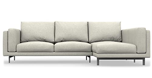 NOCKEBY 2-Sitzer Sofa mit rechter Chaiselongue Schonbezug Ersatz handgefertigt kompatibel mit NOCKEBY Sofa mit Chaiselonge rechte Seite – nur Bezüge (strapazierfähig – cremefarben) von comfortly