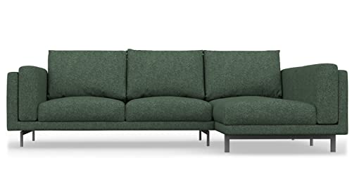 NOCKEBY 2-Sitzer Sofa mit rechter Chaiselongue Schonbezug Ersatz handgefertigt kompatibel mit NOCKEBY Sofa mit Chaiselonge rechte Seite – nur Bezüge (strapazierfähig – grün) von comfortly