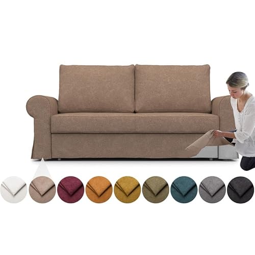 comfortly Bezug für Backabro 3-Sitzer-Sofabett, Ersatz-Schonbezug, strapazierfähig, 5-teilig, weicher, strapazierfähiger, waschbarer Stoff, leicht zu reinigen und zu ersetzen (Krone – Antilope) von comfortly