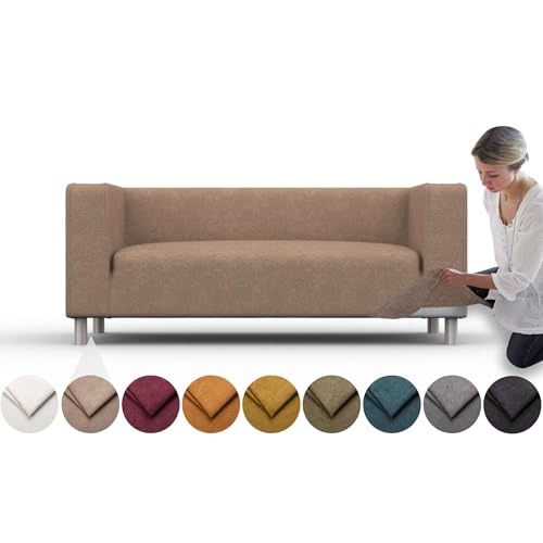 comfortly Bezug für Klippan 2-Sitzer-Sofa, Ersatz-Schonbezug, strapazierfähig, 1 Stück, weicher, strapazierfähiger, waschbarer Stoff, leicht zu reinigen und zu ersetzen (Krone – Antilope) von comfortly