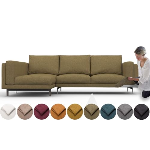 comfortly Bezug für Nockeby 2-Sitzer-Sofa mit Chaiselongue links, Ersatz-Schonbezug, strapazierfähig, 11-teilig, weicher, strapazierfähiger, waschbarer Stoff, leicht zu reinigen und zu ersetzen von comfortly
