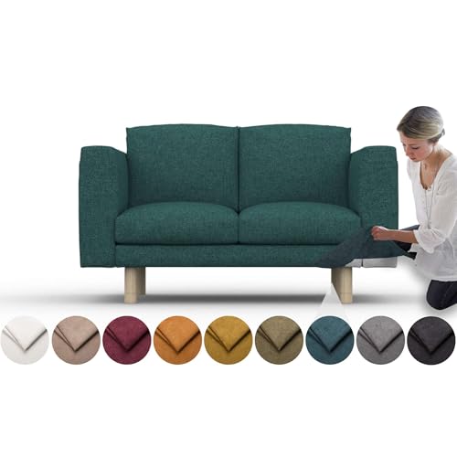 comfortly Bezug für Norsborg 2-Sitzer-Sofa, strapazierfähig, 5-teilig, Ersatz-Schonbezug, weicher, strapazierfähiger, waschbarer Stoff, leicht zu reinigen und zu ersetzen, Krone, Ozeanblau von comfortly