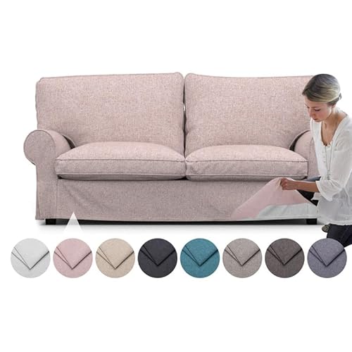 comfortly Ersatzbezug für Ektorp 2-Sitzer-Sofa, Robustes 5-teiliges Bezug-Set, nur bezug, Haustier- und Fleckenresistenter, Langlebiger Nano-Tech-Stoff, Einfach zu Reinigen & Ersetzen (Flamingofarbe) von comfortly