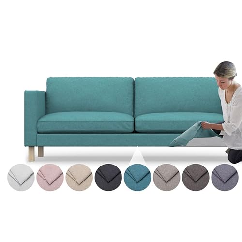 comfortly Karlstad 3-Sitzer-Sofa Ersatzbezug - Strapazierfähiger Schonbezug, Haustier- und Schmutzabweisend, Langlebiges Nano-Tech-Gewebe, Leicht zu Reinigen und zu Ersetzen (Petrol) von comfortly