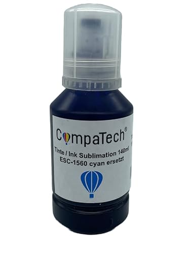 Compa Tech Sublimationstinte ersetzt Epson Tinte 140 ml (Single, Cyan) von compatech