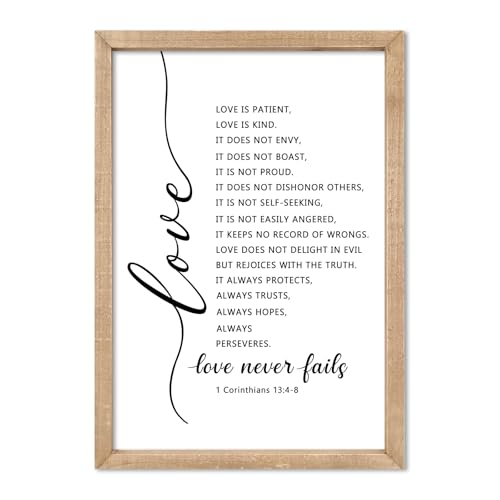 comurdyo Wanddekoration "Love Is Patient Kind", 40,6 x 27,9 cm, Motiv: Love Never Fails 1 Corinthians 13 Bibelvers aus Holz comurdyo Wanddekoration "Love Is Patient Kind", 40,6 x 27,9 cm, Motiv: Love Never Fails 1 Corinthians 13 Bibelvers aus Holz von comurdyo