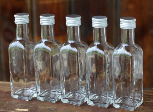 8x Glasflasche Maraska 100ml leere Flaschen mit Schruabverschluss, zum selbst Abfüllen, 0,1l Liter, Likörflasche Schnapsflasche Ölflasche, 8 Stück von condecoro von condecoro