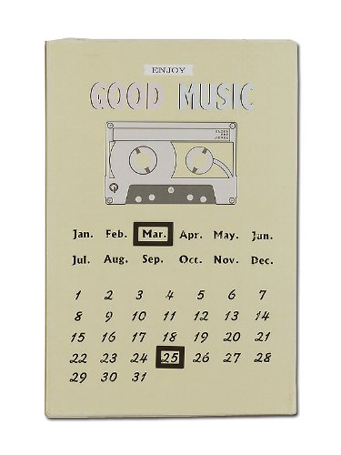 Blechschild nostalgischer Kalender Enjoy good music Grün Shabby Chic Schild Metallschild Vintage Dauerkalender von condecoro