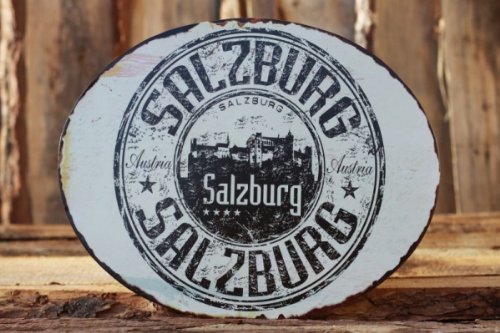 Nostalgisches Blechschild Salzburg Shabby Antik Schild Metallschild Vintage von condecoro