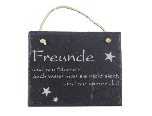 Schiefertafel - Freunde sind wie Sterne - sie sind immer da Schild Wandbild Hänger von condecoro