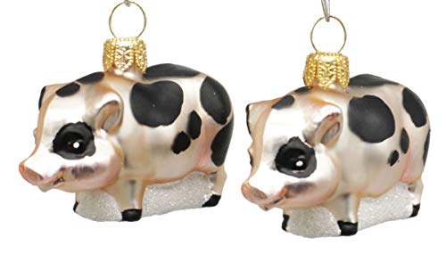 condecoro Schwein m. schwarzen Punkten Christbaumschmuck Glücksbringer 2er Set von condecoro