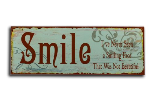 condecoro Blechschild Smile Shabby Chic nostalgisch Schild Metallschild anik von condecoro
