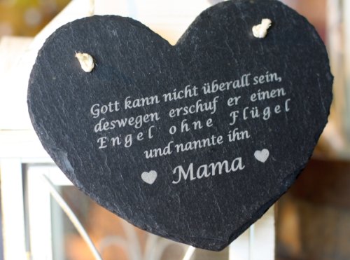 condecoro Schiefer Mama Spruch Muttertag Geburtstag Geschenk Mutter Herz von condecoro