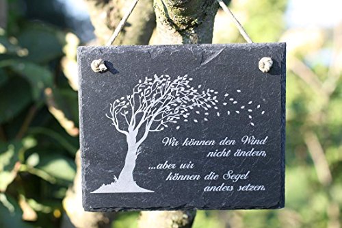 condecoro Schiefer Schild Wind Nicht ändern - Segel Anders setzen Schiefertafel Wandbild von condecoro