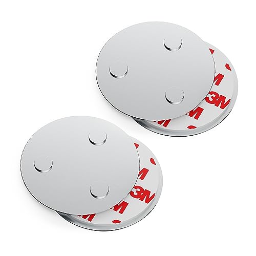 conecto, Magnet-Halterung, Starke Magnet-Befestigung, universell verwendbar, magnetisch und mit Bohrloch, geeignet für Rauch-Warn-Melder, 60mm, 2er Set von conecto